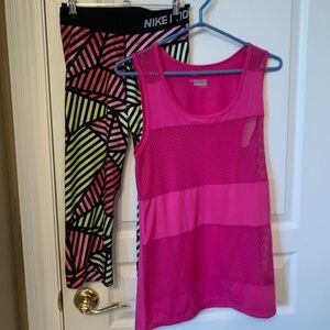PINK TOP AND YOGA PANTS